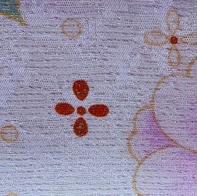 Japanese kimono SIL"FURISODE" TEMARI,Gld/SIL leaves,GIN To-oshi,Red,L5'6"..4800