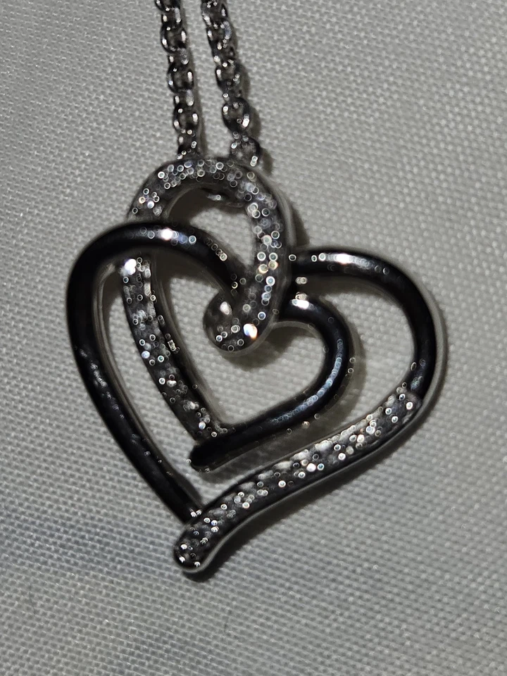 Hallmark Diamonds Heart Necklace 1.15 ct tw Sterling Silver - Image 3 of 4