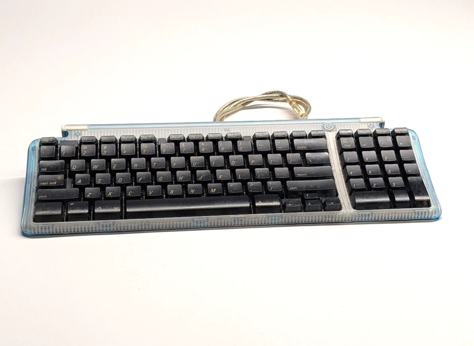 Apple USB Keyboard M2452 Blueberry Clear Vintage Mac G3 G4 Works Great - Image 2 of 4