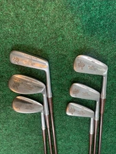 Walter Hagen Iron Set 2,4,5,7,8,Putter Honey-Boy Leather Grips Free Shipping