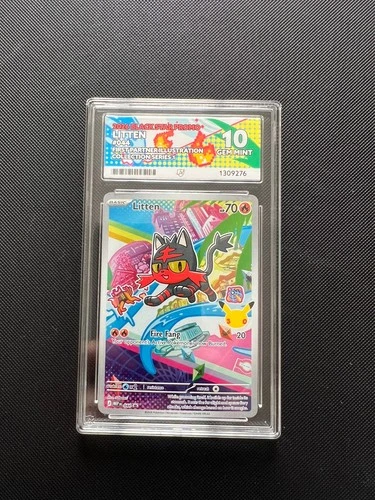 ACE 10 Litten 044 First Partner Series 1 Black Star Promo 30th Anniversary Stamp