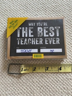 WHY YOU'RE THE BEST TEACHER EVER  SMALL FILL IN LOVE BOOK HARDCOVER