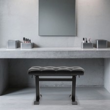 Hydraulic Lifting Height Adjustable Piano Bench Black 27.95x12.2x17.72-22.83 in