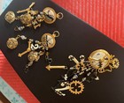 Lunch At The Ritz Steampunk 1980s Clockwork Earrings Pendant Brooch Retired Runw — photo 6