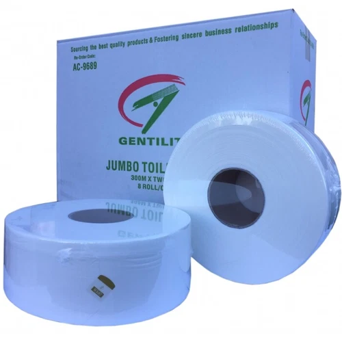 8 X PREMIUM INDIVIDUALLY WRAPPED Jumbo Toilet Paper Rolls 2ply 300metres Tissue
