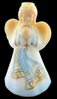 Fenton Opal Satin Glass Angel Praying With Rosary Hand Painted & Signed #835
