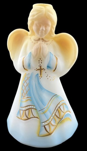Fenton Opal satiniertes Glas Engel betend mit Rosenkranz handbemalt & signiert #835 - Bild 1 von 11