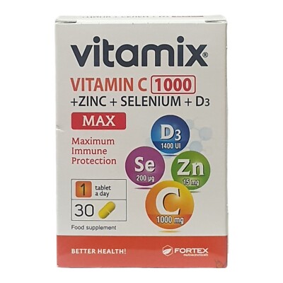 Vitamin C 1000mg mit Zink Selen D3 Immununterstützung 30 Tabletten