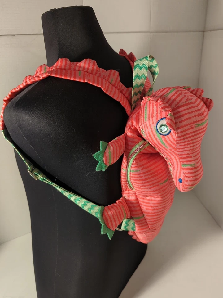 🧸NUEVO SIN ETIQUETAS RARO🧸 MOCHILA Nylon Rosa Cocodrilo Peluche Bolso ¡TAN GENIAL!! Foto 3 de 4