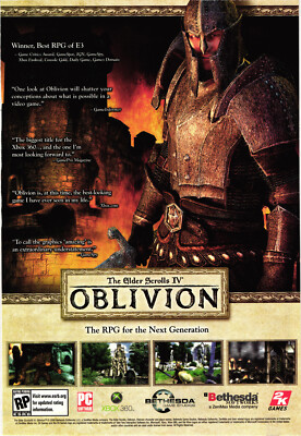 The Elder Scrolls IV Oblivion Print Advert The RPG For the Next Generation