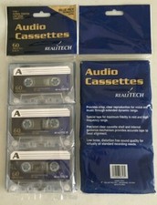 Lot of 6 - 60 Minute Audio Cassette Tapes - Realitech Sealed New Blank Low Noise