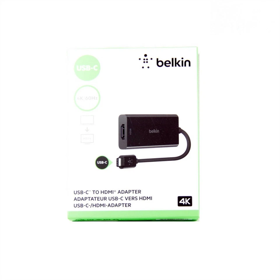 BELKIN ADAPTER USB C TO HDMI 2.0 4K 60HZ ITUNES NETFLIX BLK *NEW#1* F2CU038BTBLK - Image 3 of 3