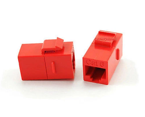 10-PACK CAT6 Female/Female RJ45 Ethernet Red Keystone Jack Coupler, WP-C02RD - Image 2 of 2
