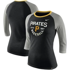 Pittsburgh Pirates Women's Nike 3/4 Sleeve Raglan Tee - New With Tags!