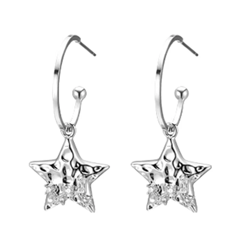 Dangle star 2024 earrings silver