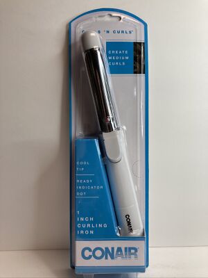 Conair Hair Curling Iron Styling Curls  1 inch Barrel Medium Curls Cool Tip