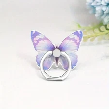 360° Rotating Butterfly Phone Ring Stand Holder Metal Finger Kickstand Knob Loop