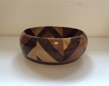 Vintage Handcrafted And Signed Solid Wooden Bowl