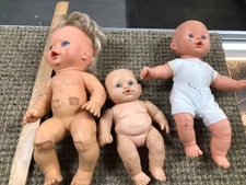 3  Vintage DOLL LOT - TAKE A LOOK NOW - 3 TOTAL ONE WITH CLOTHES------------C4