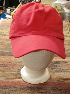 solid red baseball cap