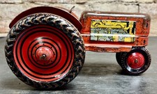 Large Vintage Red Marx Tin Tractor 1940's Farm Toy Litho Agriculture Antique