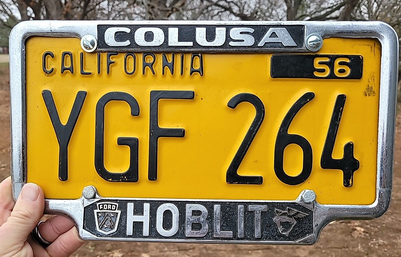 Rare Hoblit Ford Mercury Dealer Colusa California License Plate Frame
