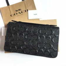 NEW Men's Travel Organizer Double Zip Embossed Signature mahogany 93425 Outlet