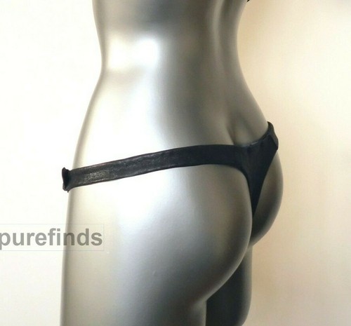 AGENT PROVOCATEUR SOIREE MARCELLA BLACK LEATHER THONG SIZE 3 NWT RRP £225 - Picture 9 of 9