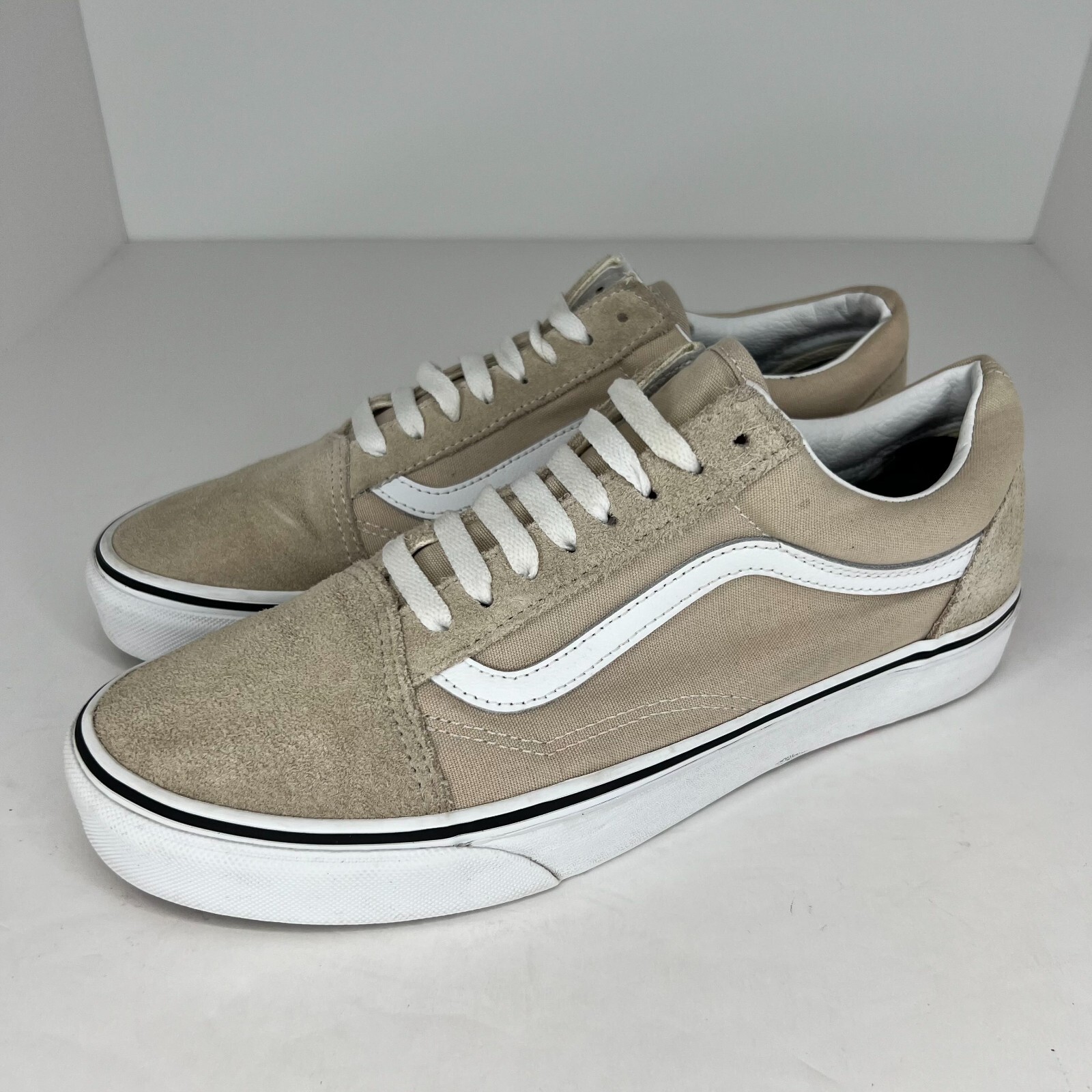 Vans Unisex Old Skool Low Suede Beige Skate Shoes Size 9M 10.5W