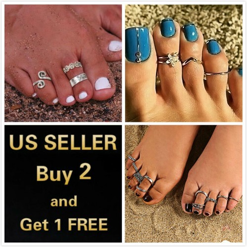 3or12 Pcs Silver Gold Elegant Women Toe Ring Rings Foot Beach Jewelry - 第 1/12 張圖片