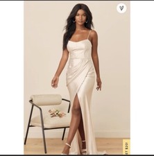 champagne satin dress