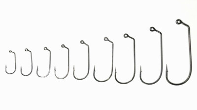 Ensemble d'hameçons à manivelle en nickel noir, hameçons n° 2 à 3/0
