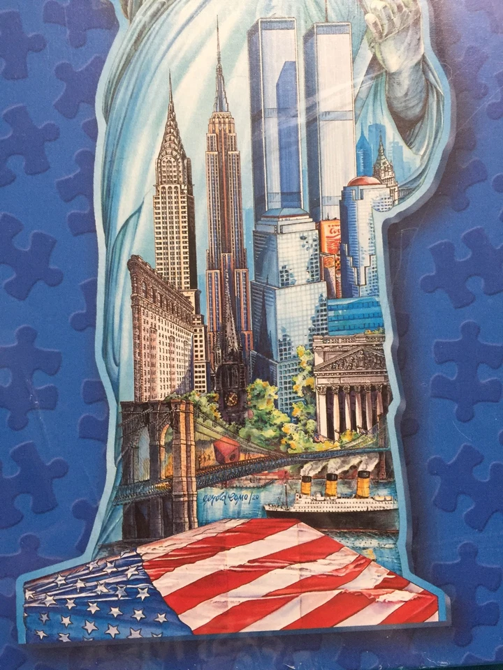 FX Schmid Statute Of Liberty 1000 Piece Jigsaw Puzzle Twin Towers NYC Flag NIB - Image 4 of 4