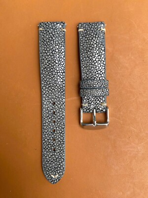 #ad Gray Stingray Leather Watch Strap Band Size 18mm 19mm 20mm 21mm 22mm 24mm 26mm. $39.00