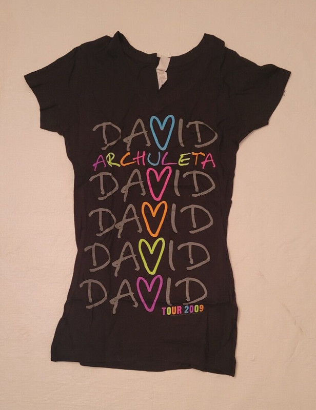 David Archuleta Official Merch Black Rainbow T-shirt Size Small, American Idol