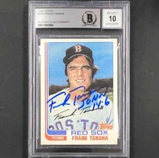 Frank Tanana autograph Boston Red Sox signed 1982 Topps card BAS BGS 10 auto