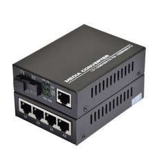 100mbps Fiber Optic Media Converter 1 SC 4 RJ45  1 SC 1 RJ45 Media Transceiver