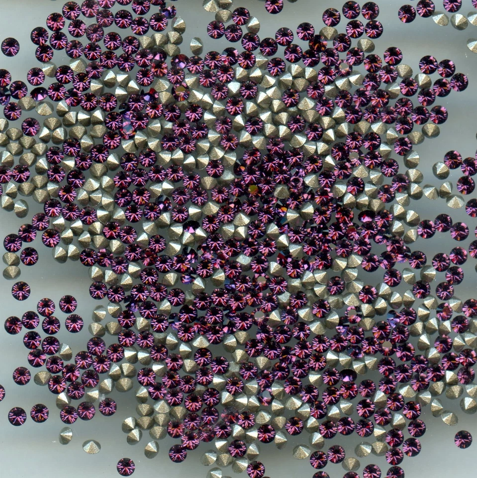 1028 PP14 A *** 100 STRASS Swarovski fond conique 2mm AMETHYST F