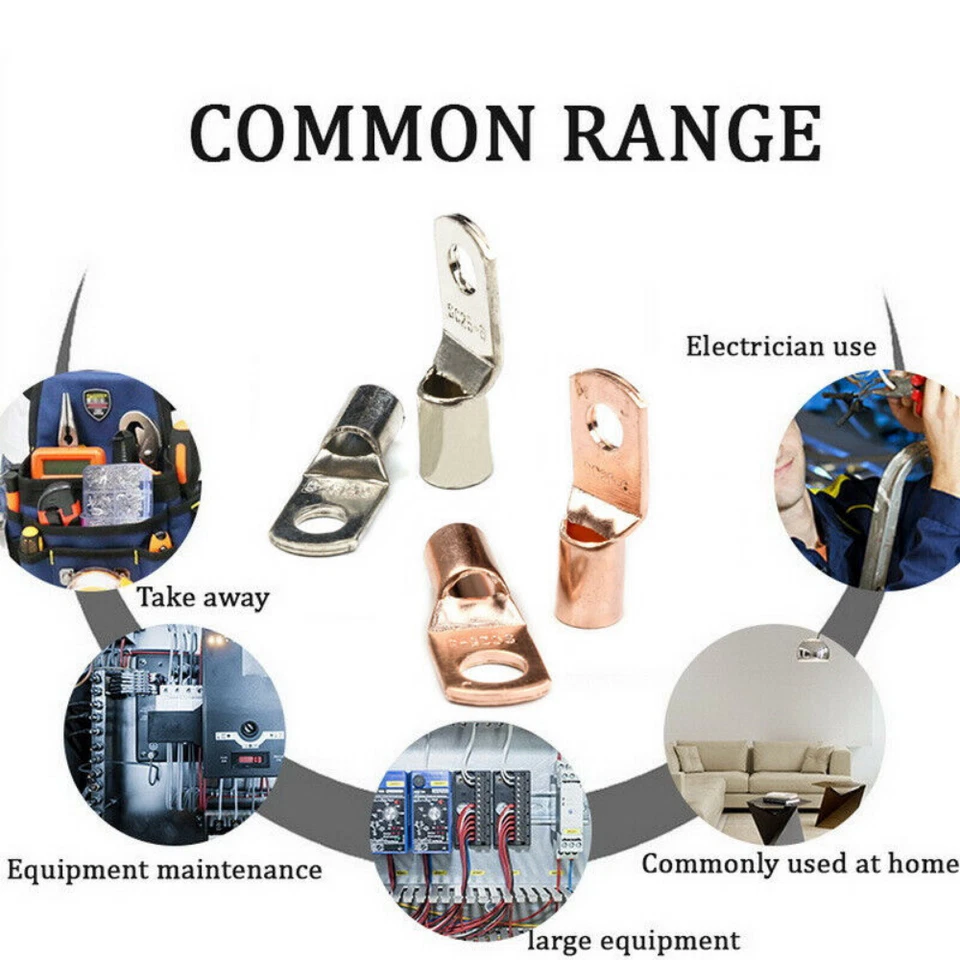 140PCS Copper Ring Lug Terminals Heat Shrink Tubing Car Battery Wire Connectors - Image 4 of 4