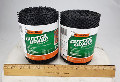 2x Thermwell Frost King 6'' x 20 Ft Black Plastic Gutter Guard VX620 - Strip Mesh