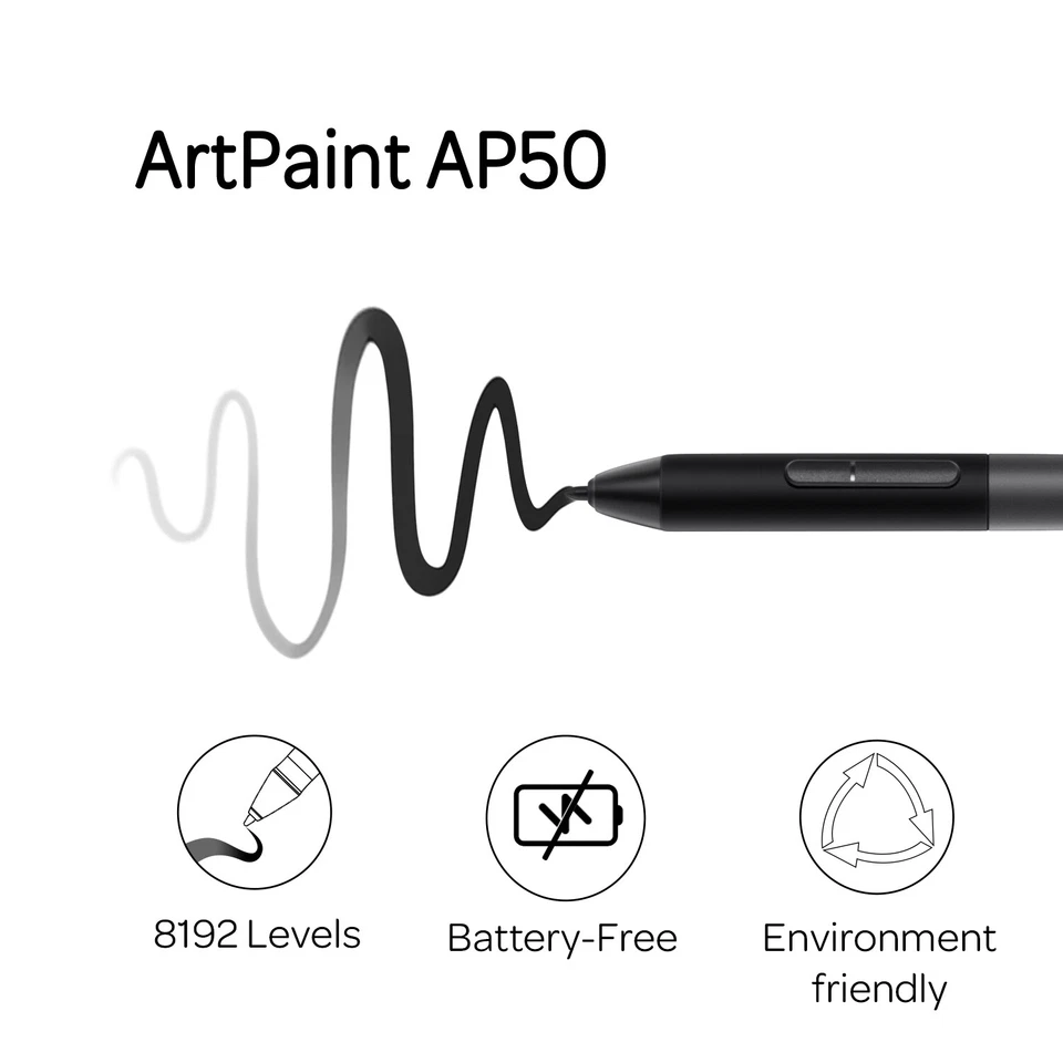 Gaomon AP50 Digital Passive Pen with 8192 Levels Pen Pressure for PD1161/PD1220 - Image 2 of 4