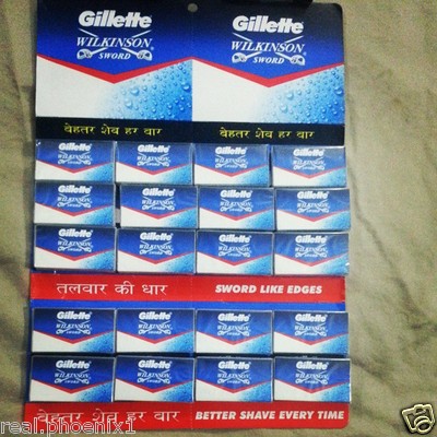 100 Pc GILLETTE WILKINSON SWORD RAZOR BLADES double edge  safety razor blades