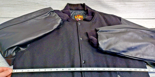 Vintage AK Steel Pipe Shop Bomber Letterman Jacket Wool Leather Men's Size 2X - Picture 7 of 8