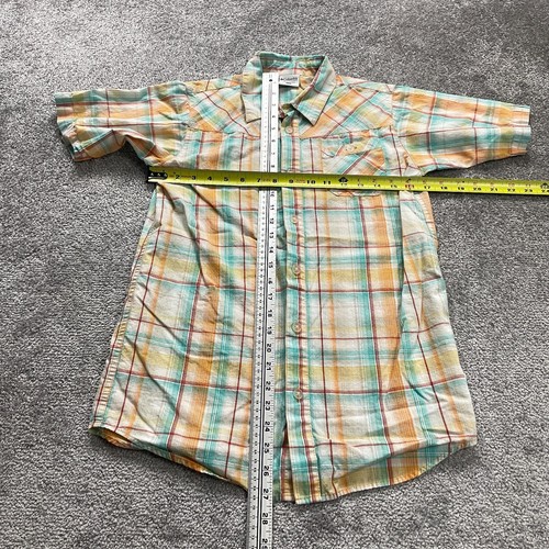Columbia Flannel Shirt Youth Boys XL Multicolor Plaid Short Sleeve Button Down - Picture 6 of 9