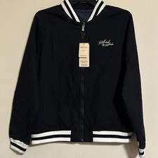 New Scotch Soda Reversible Bomber Jacket Black Blue Men's Size M