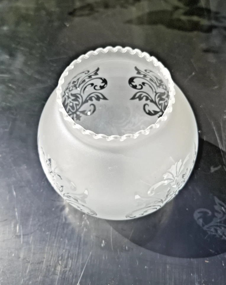 GLOBE LAMPE à PÉTROLE Verre Gravé Verre boule globe Tulipe de Lampe suspension - Photo 4/4