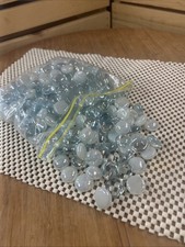 2.5lbs 250 Flat Marbles Pebbles Glass Gems Clear Opaque White Vase Fillers