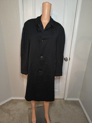 Vintage 100% Wool Men's Long Coat Size L -Old Money Preppy Academia Retro  -D22