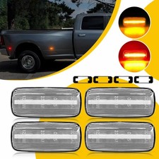 For 10-18 Dodge RAM 2500 3500 Dually Bed 4X Clear Lens LED Fender Marker Lights