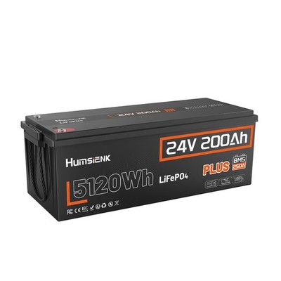 Humsienk 24V 200Ah LiFePO4 Akku Lithium Batterie 250A BMS Marine Camper Boot